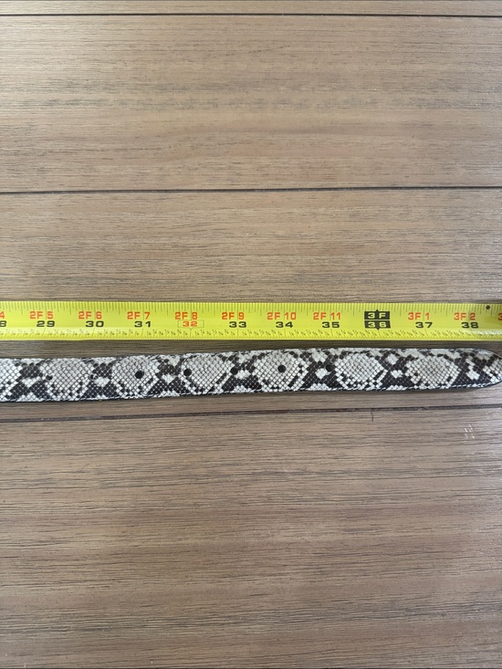 Vintage WCM New York Genuine Python Snake Skin Belt Made in USA Black Ivory main image 7